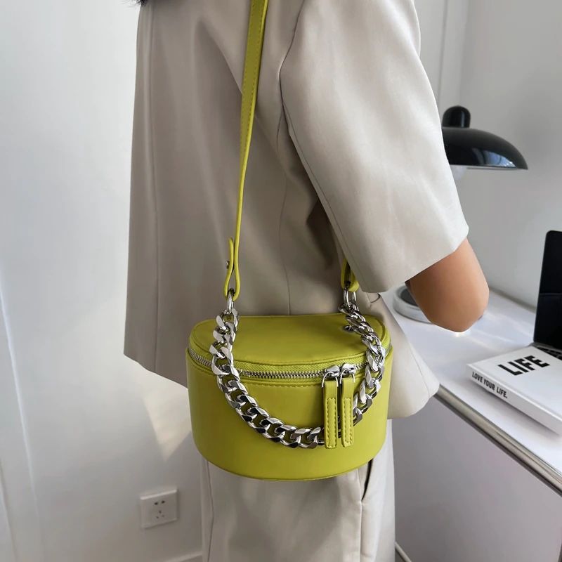 Donna Dames Mini Leren Ketting Handtas - Beige