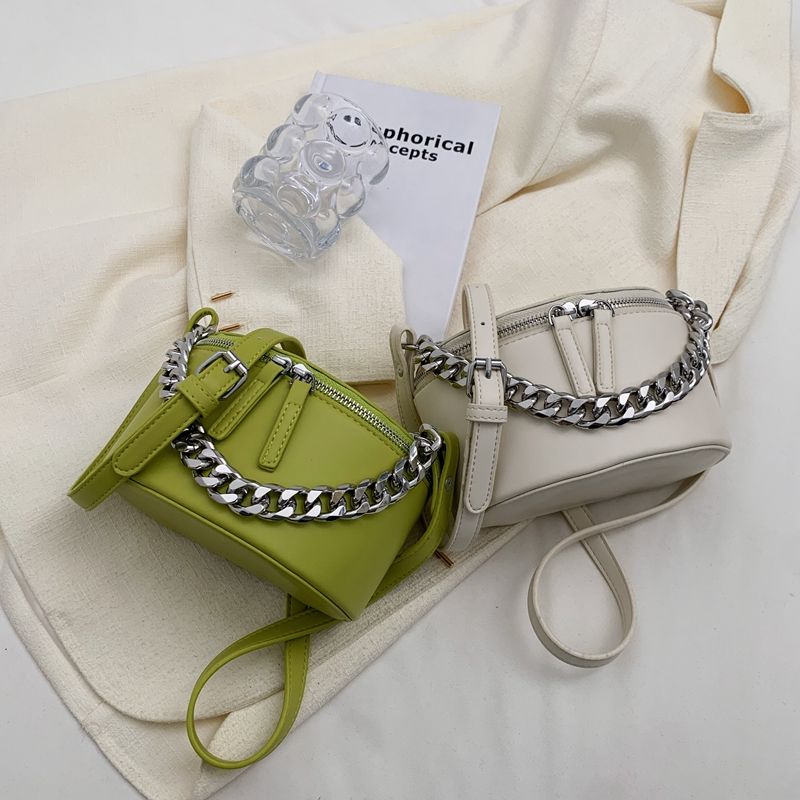 Donna Dames Mini Leren Ketting Handtas - Beige