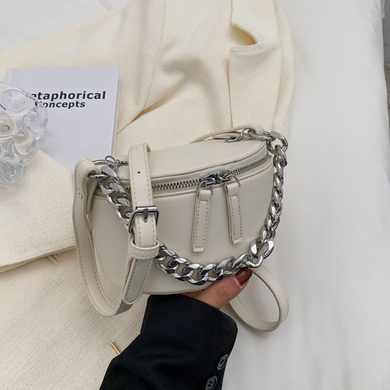 Donna Dames Mini Leren Ketting Handtas - Beige