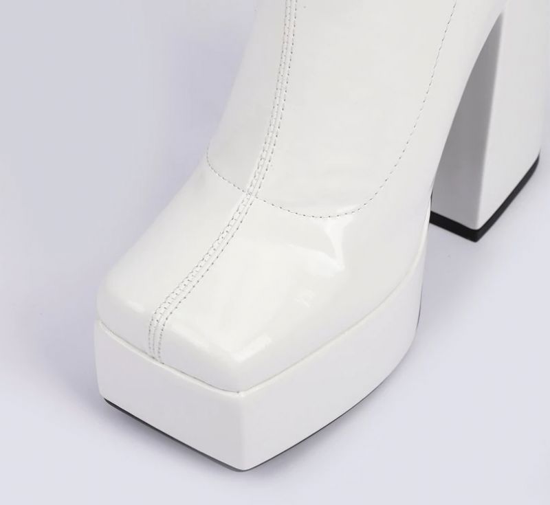 Doralia Dames Hoge Hak Platform Laarzen - Roze