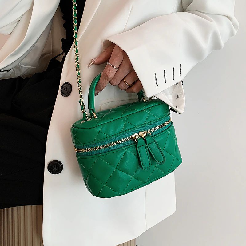 Dory Dames Mini Leren Crossbody Handtas - Groen