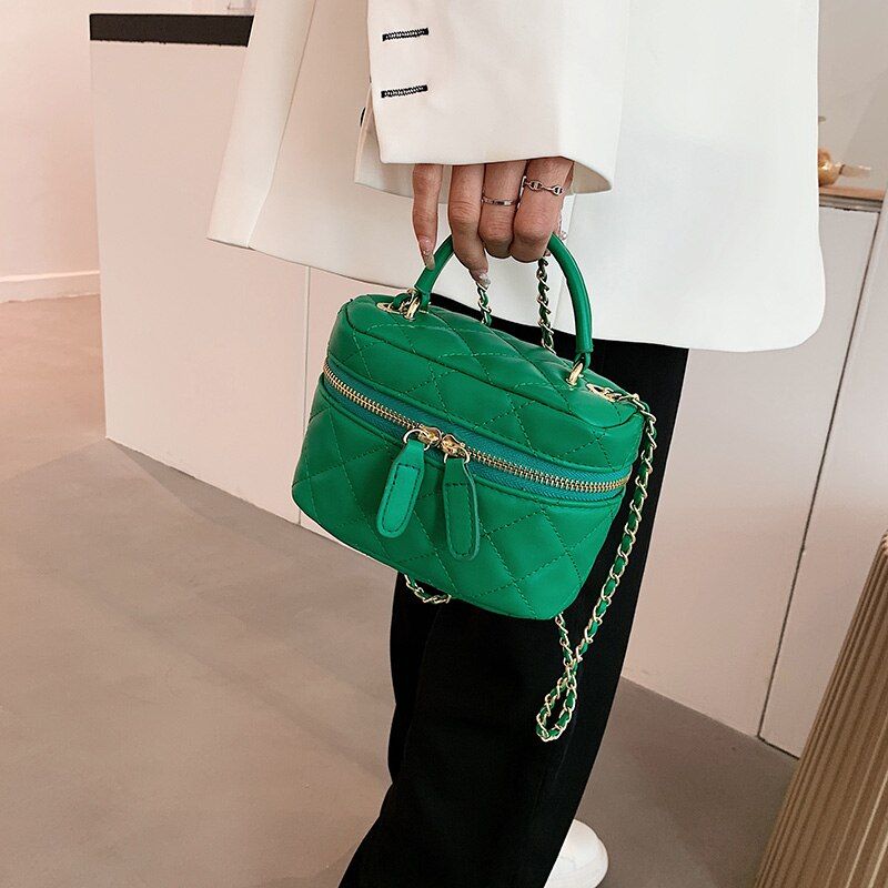 Dory Dames Mini Leren Crossbody Handtas - Groen