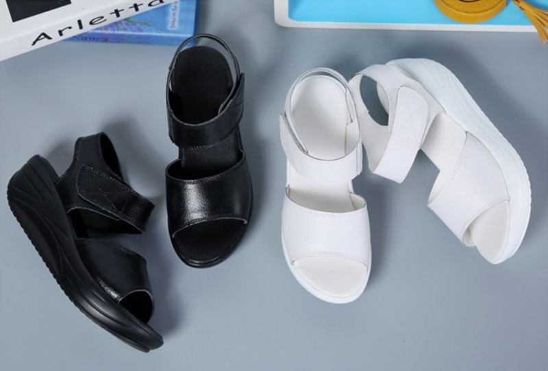 Dorys Dames Platform Sandaal - Zwart