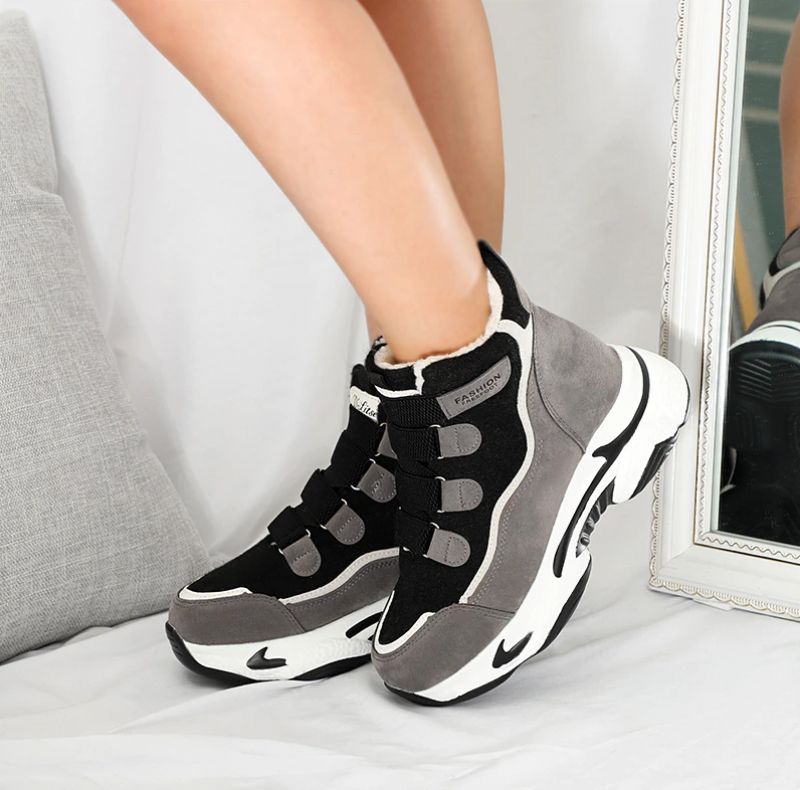 Dricy Dames Platform Winter Laarzen - Zwart