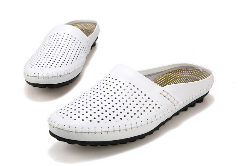 Driss Heren Casual Pantoffels - Wit