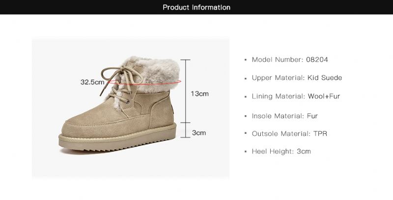 Duena Snow Boots Voor Dames - Abrikoos