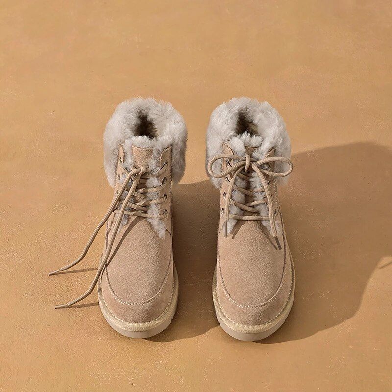 Duena Snow Boots Voor Dames - Abrikoos