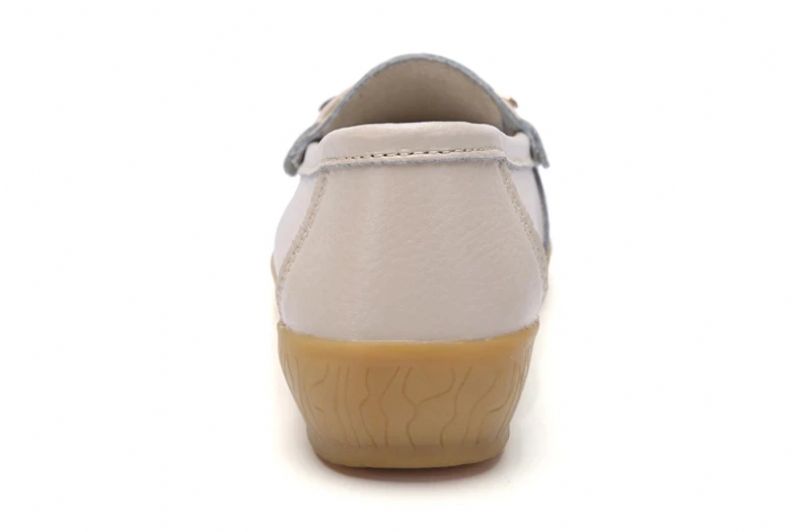 Edna Dames Echte Leren Schoenen Zwarte Platte Loafer Lente Herfst - Zwart