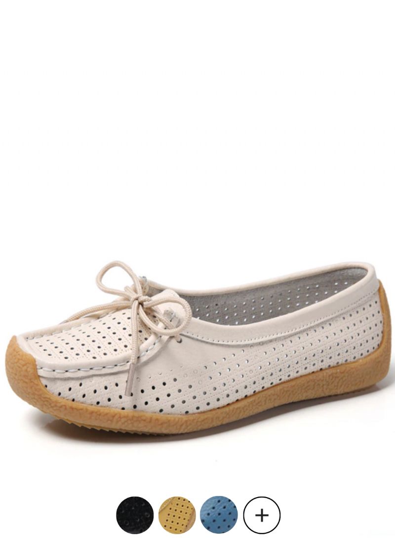 Edwin Dames Casual Leren Platte Schoenen