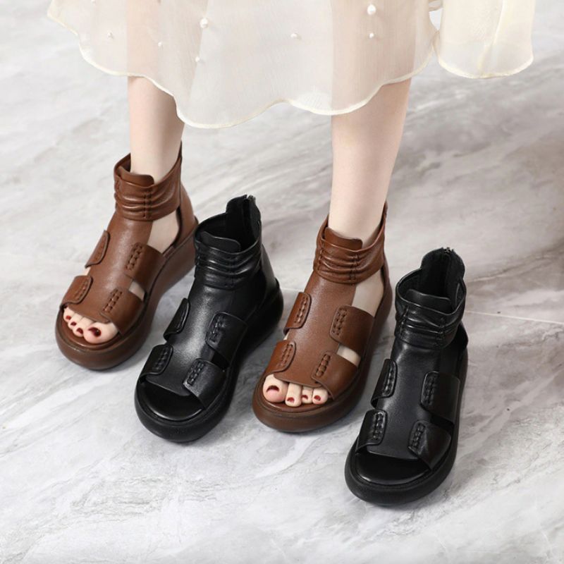 Eglis Dames Wedges Sandaal - Bruin