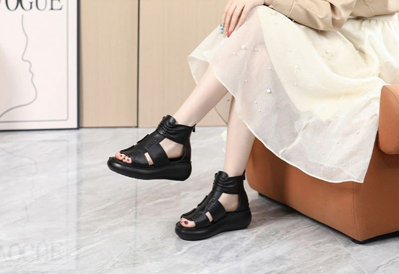 Eglis Dames Wedges Sandaal - Bruin