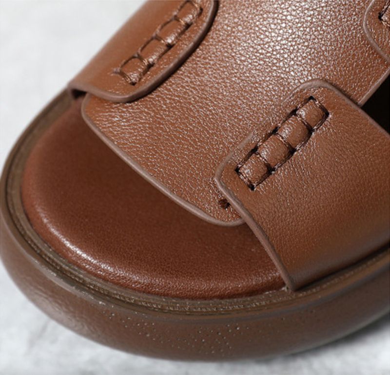 Eglis Dames Wedges Sandaal - Bruin