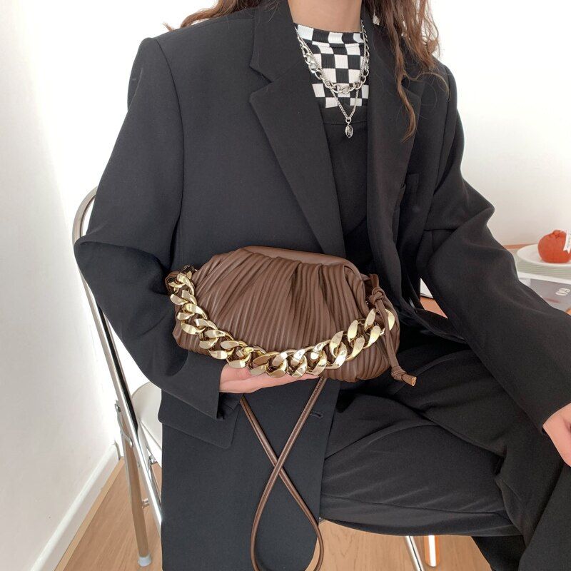 Eimy Dames Dikke Ketting Crossbody Handtas - Groot Groen