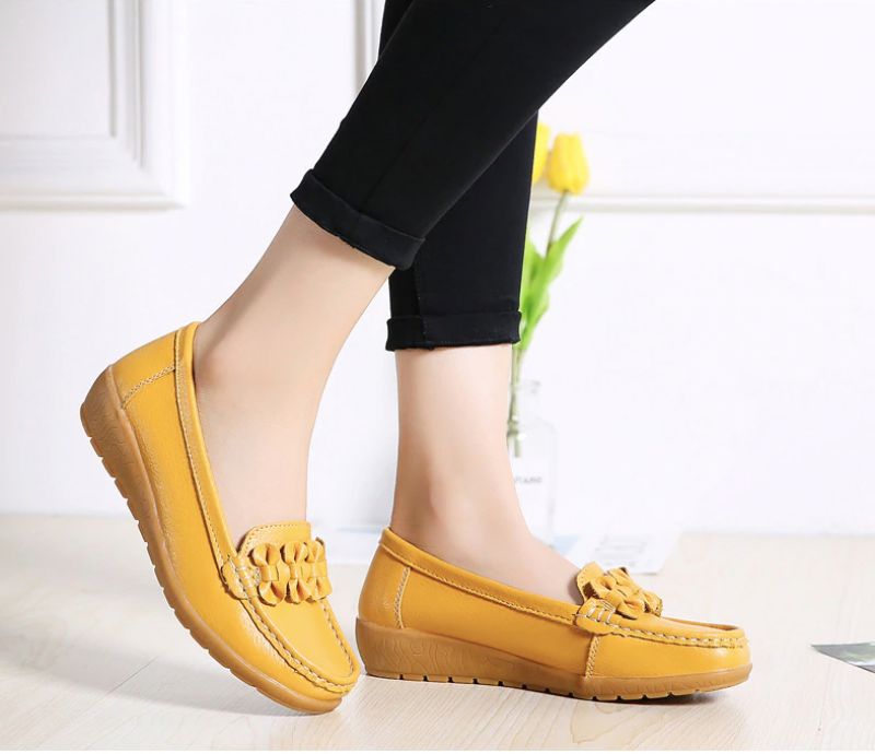 Elauris Dames Loafer Schoenen - Geel