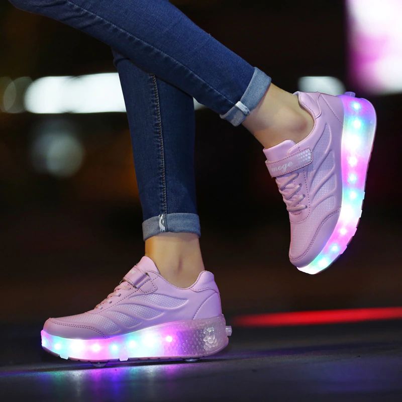 Elcira Meisjes Roller Sneaker - Roze