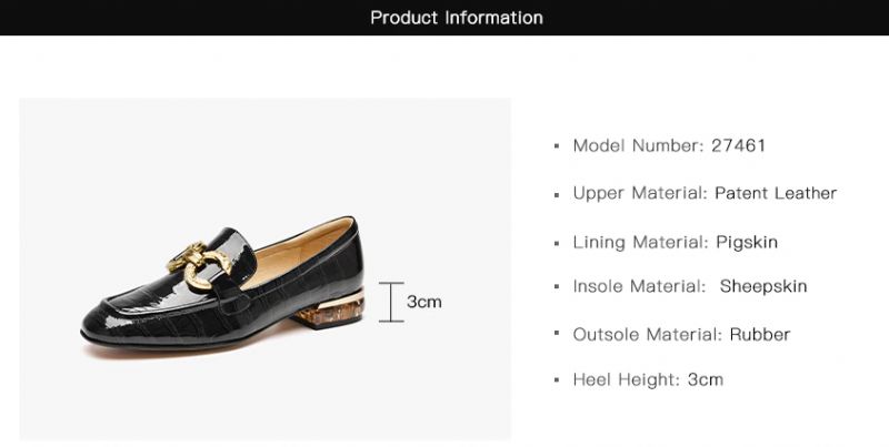 Eleanor Damesschoenen Met Lakleren Loafers - Zwart