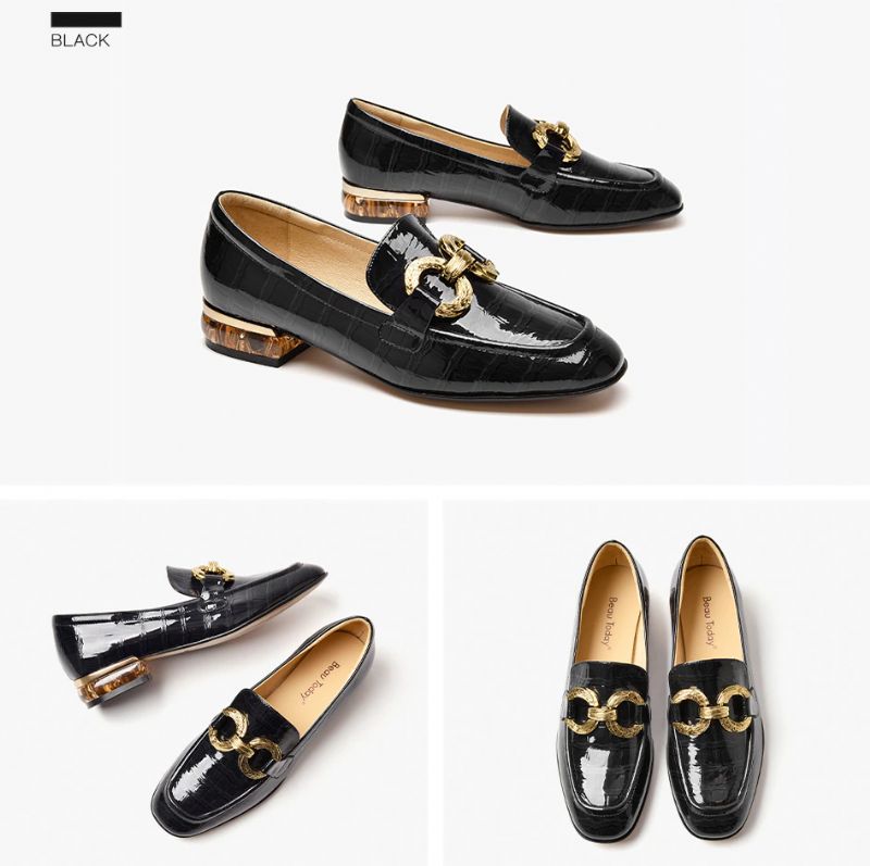 Eleanor Damesschoenen Met Lakleren Loafers - Zwart