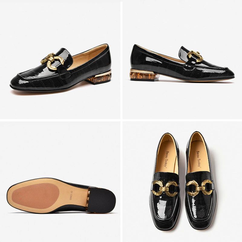 Eleanor Damesschoenen Met Lakleren Loafers - Zwart