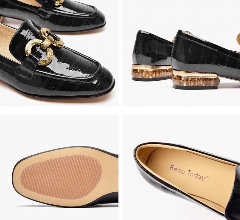 Eleanor Damesschoenen Met Lakleren Loafers - Zwart