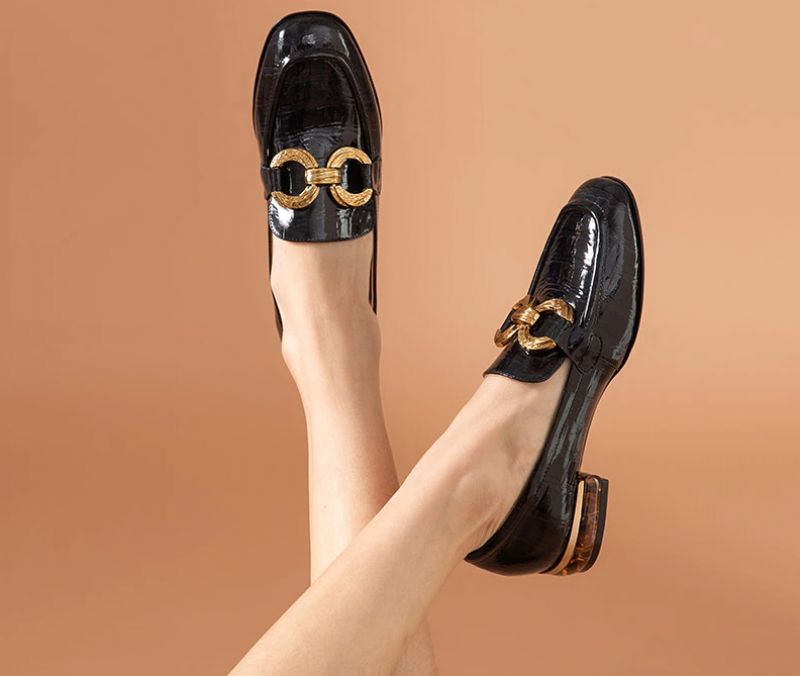 Eleanor Damesschoenen Met Lakleren Loafers - Zwart