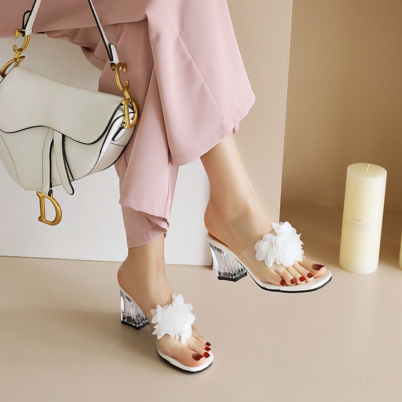 Elia Transparante Sandalen Met Hak Voor Dames - Zwart