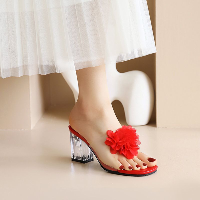 Elia Transparante Sandalen Met Hak Voor Dames - Zwart