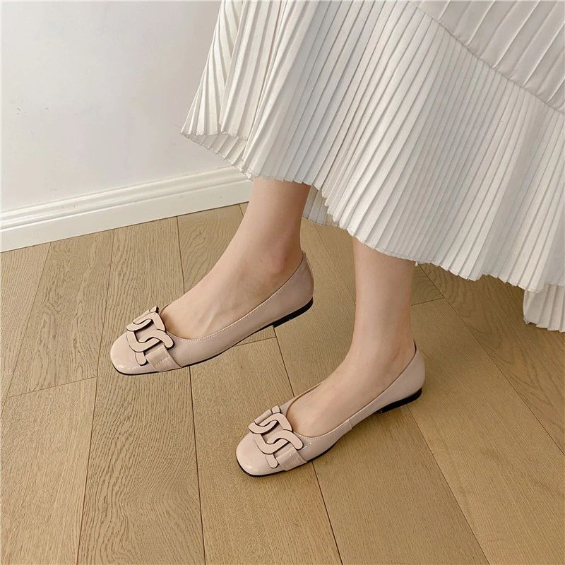 Eliana Dames Patent Leren Platte Zwarte Schoenen - Zwart