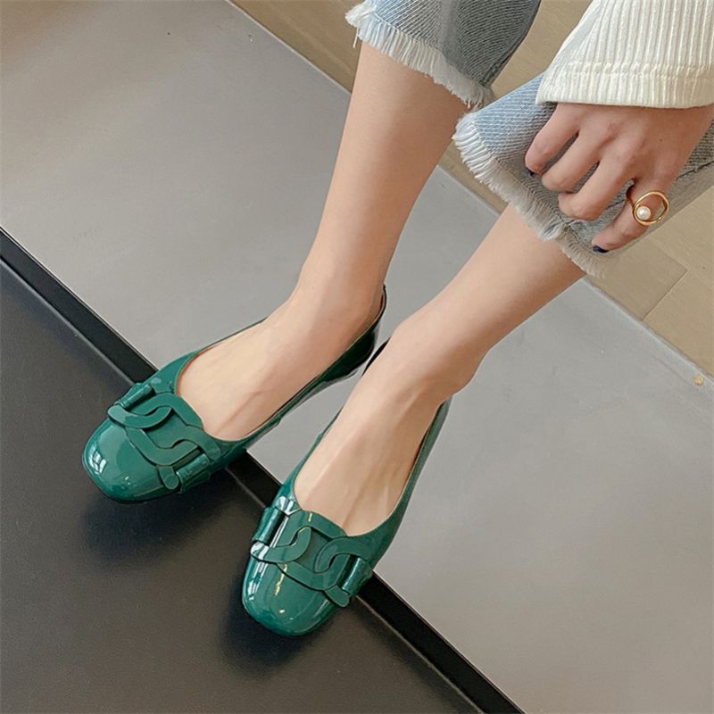 Eliana Platte Leren Schoenen Voor Dames - Groen
