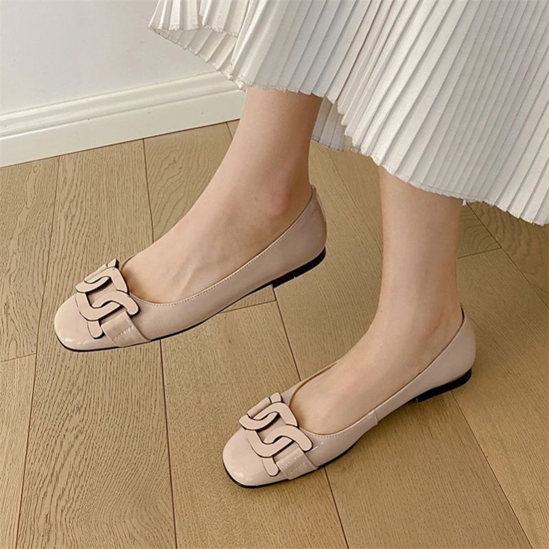 Eliana Platte Leren Schoenen Voor Dames - Groen