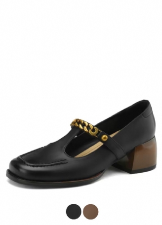 Elma Dames Metalen Ketting Leren Pumps