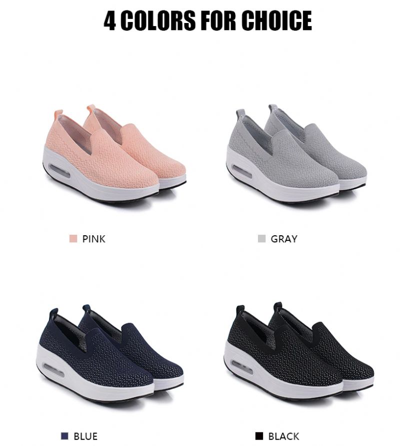 Elmira Dames Instapper Platform Schoenen - Zwart