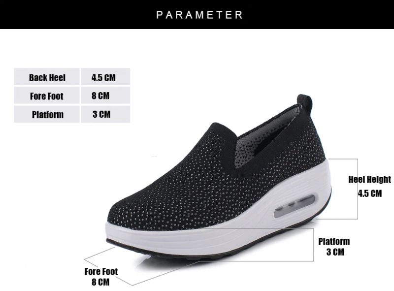 Elmira Dames Instapper Platform Schoenen - Zwart