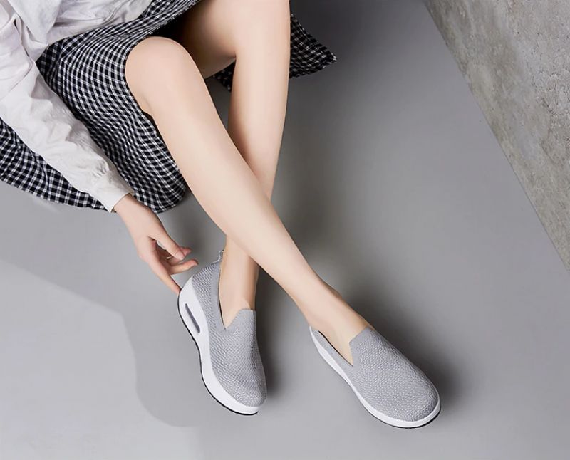 Elmira Dames Instapper Platform Schoenen - Zwart