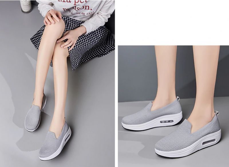 Elmira Dames Instapper Platform Schoenen - Zwart