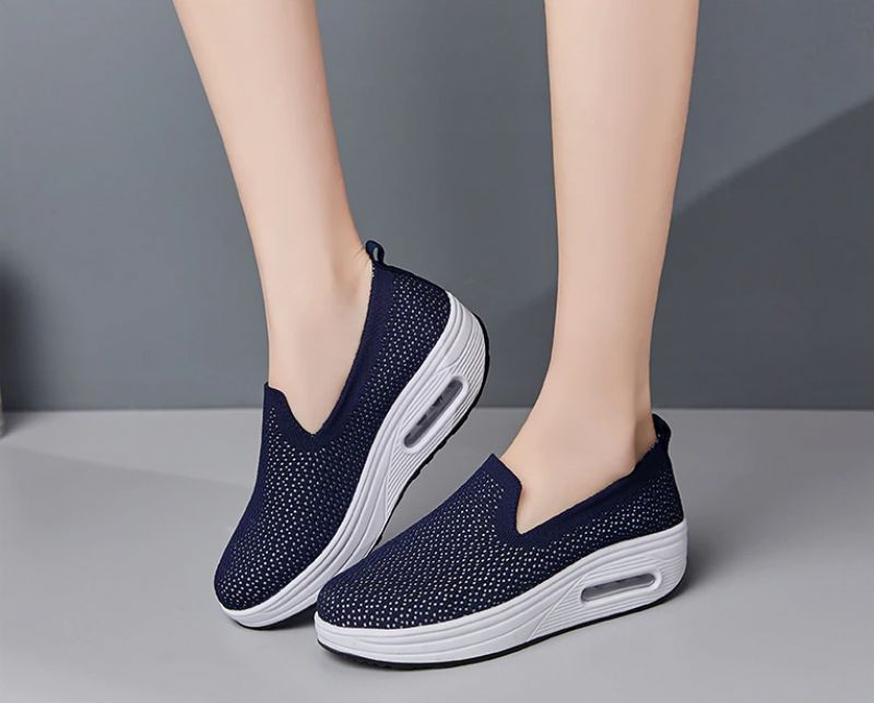 Elmira Dames Instapper Platform Schoenen - Zwart