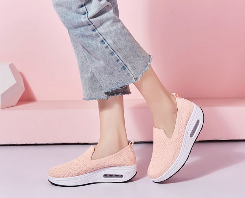 Elmira Dames Instapper Platform Schoenen - Zwart