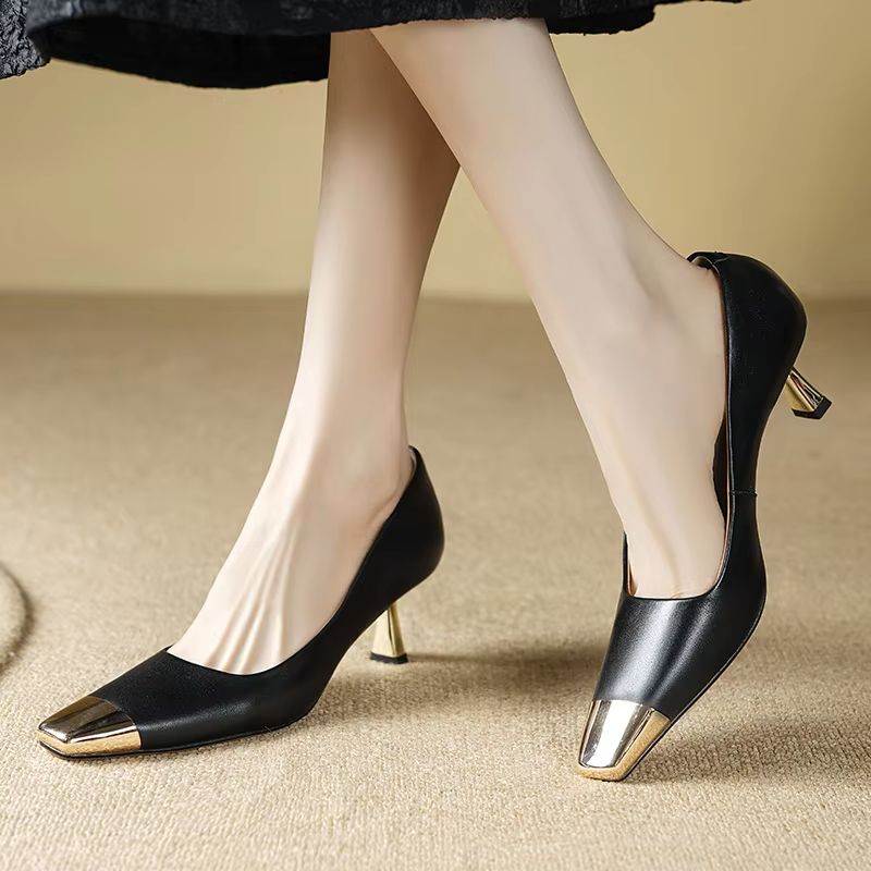 Eloisa Dames Metalen Puntige Elegante Pumps - Zwart