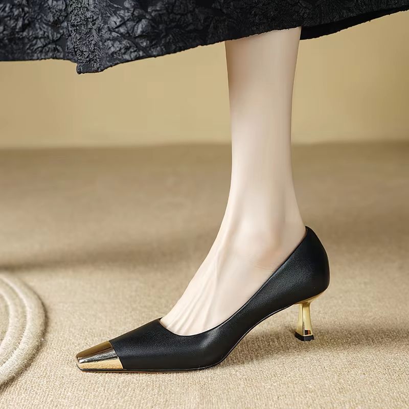Eloisa Dames Metalen Puntige Elegante Pumps - Zwart