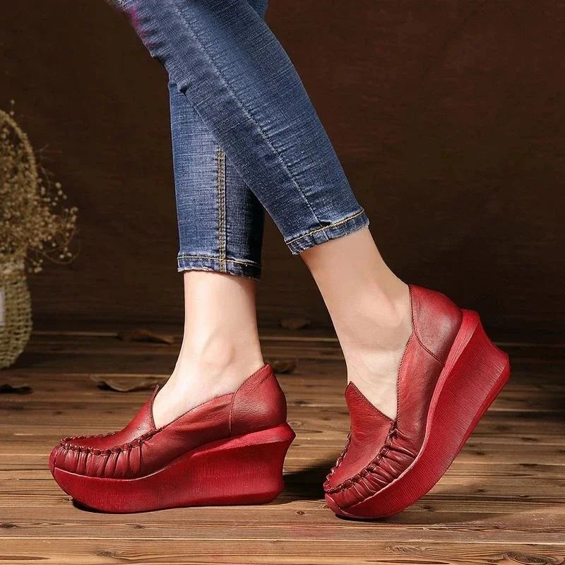 Eloisa Dames Zachte Wedges Pumps - Rood