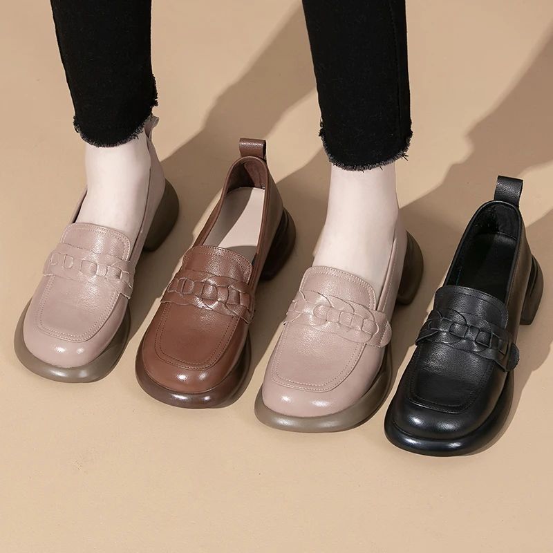 Elsa Dames Leren Loafers - Bruin