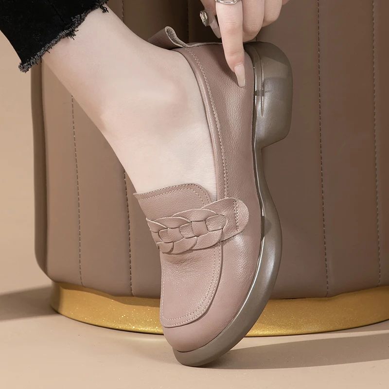 Elsa Dames Leren Loafers - Bruin