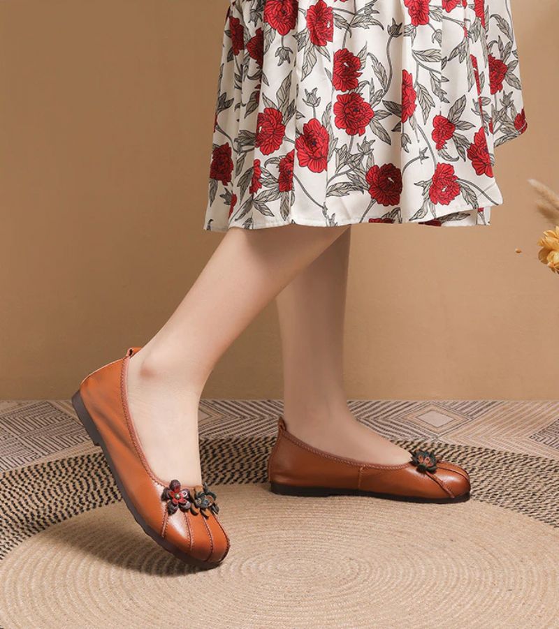 Elsy Dames Platte Schoenen - Groen