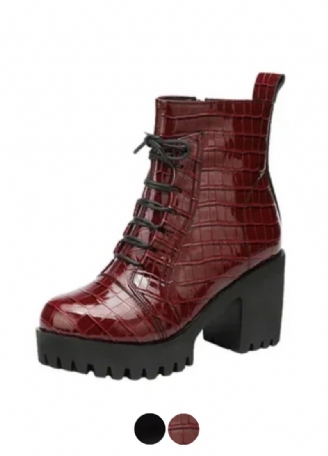 Elvys Dames Platform Patent Laarzen