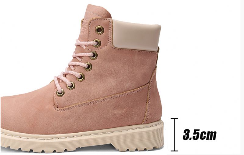 Emelda Dames Veter Enkellaarsjes - Roze