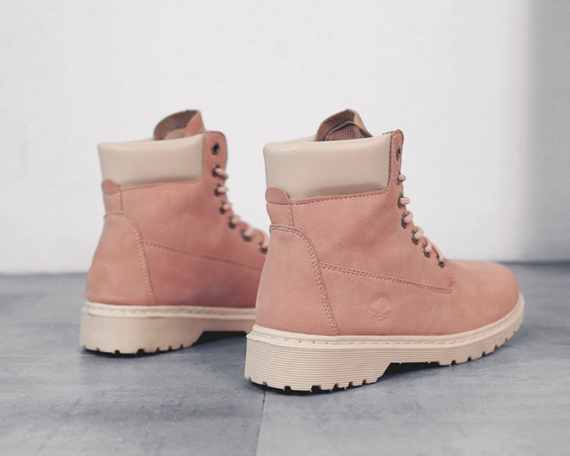 Emelda Dames Veter Enkellaarsjes - Roze