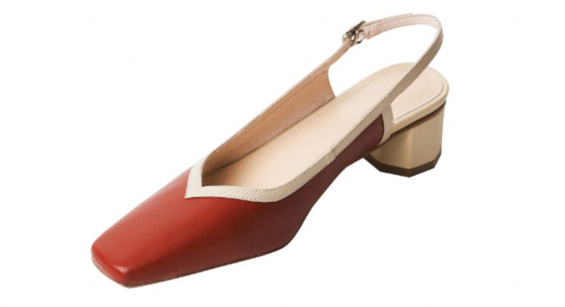 Emilia Leren Sandaal Met Vierkante Neus Voor Dames - Beige