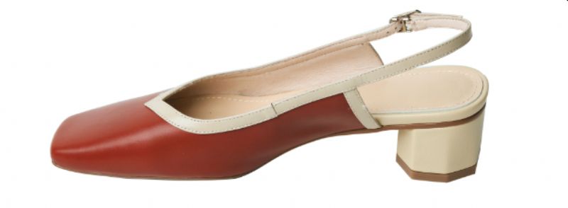 Emilia Leren Sandaal Met Vierkante Neus Voor Dames - Beige