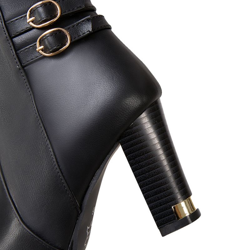 Emiliana Dames Mode Kniehoge Laarzen - Zwart
