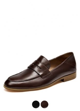 Enid Dames Ronde Neus Leren Loafer Schoenen