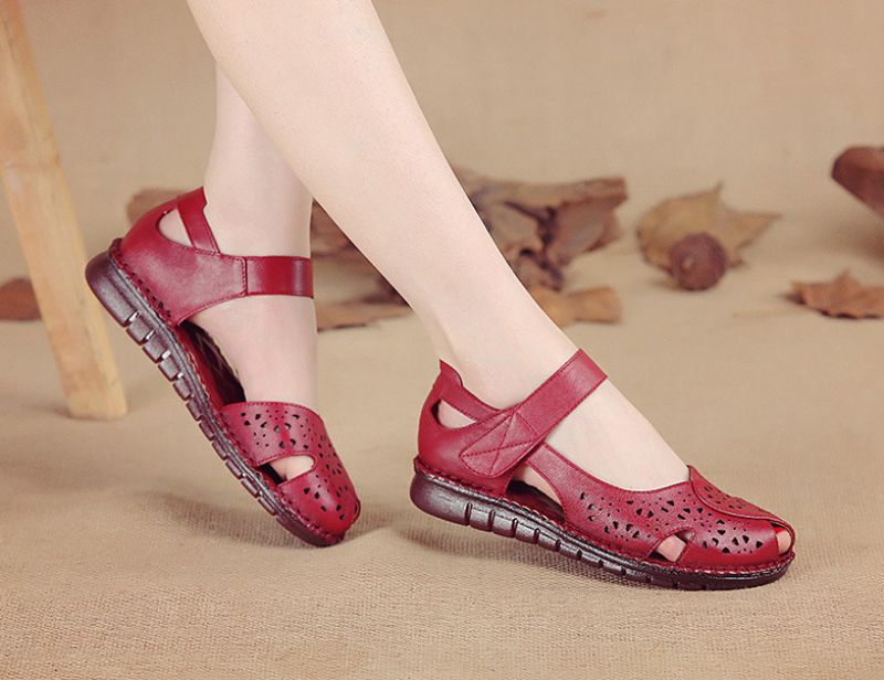 Erma Dames Platte Schoenen Sandaal - Blauw